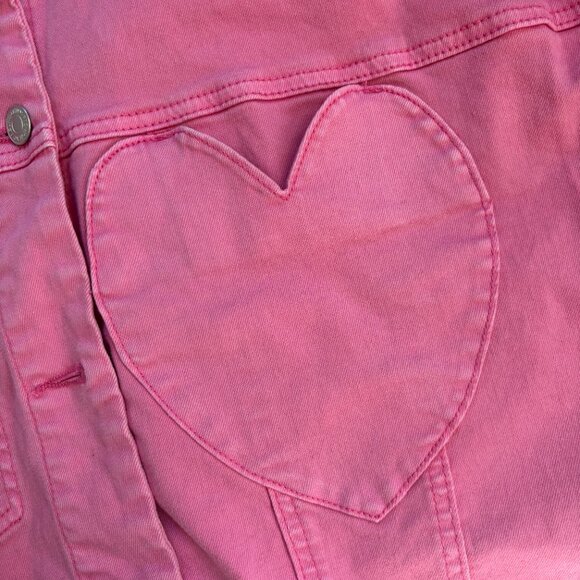 Plus Sized Pink Denim Jacket - Picture 2 of 7